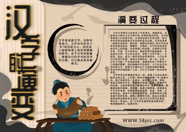 中国汉字的演变校园电子小报