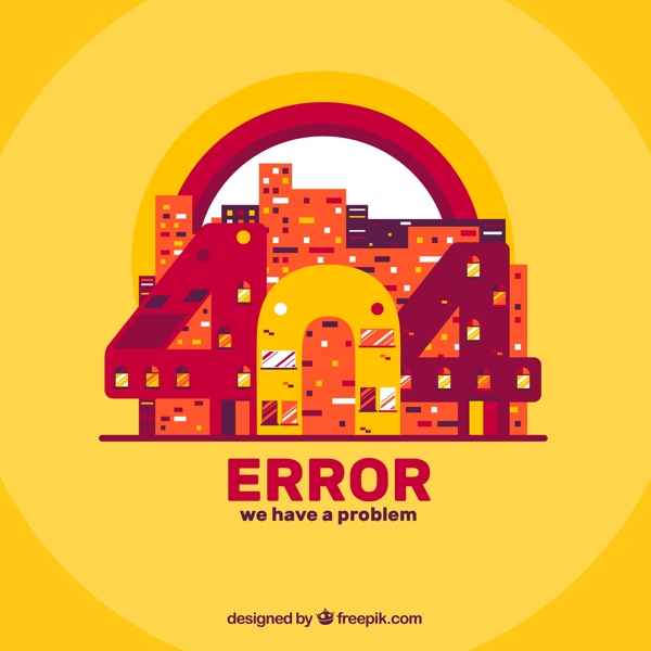 抽象404错误页面建筑矢量素材