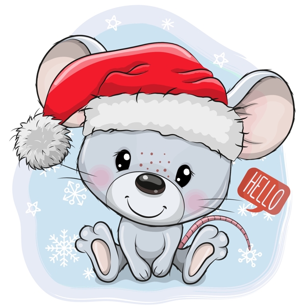 卡通圣诞老鼠