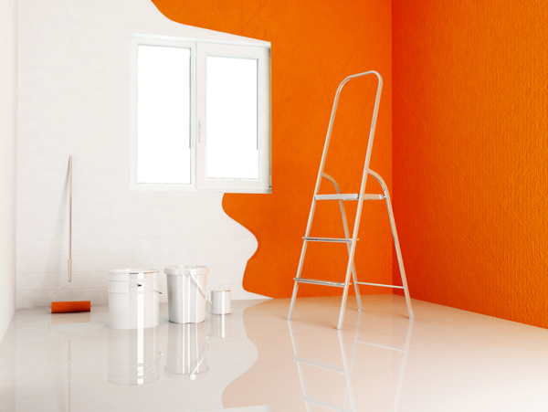 粉刷橙色墙壁图片
