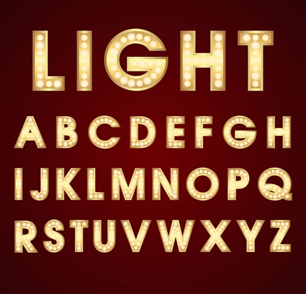 霓虹灯英文字母图片