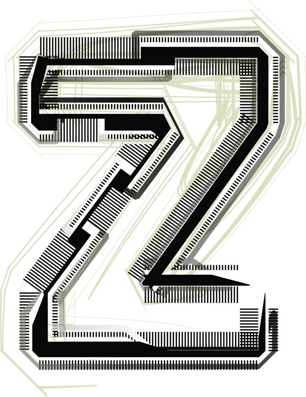 技术字体字母Z