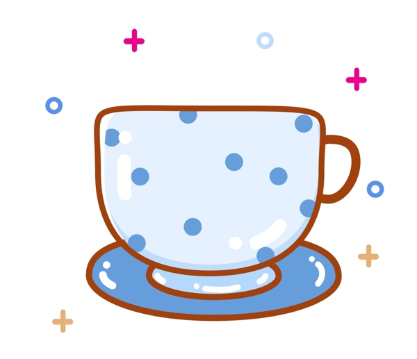 蓝色陶瓷茶杯用品