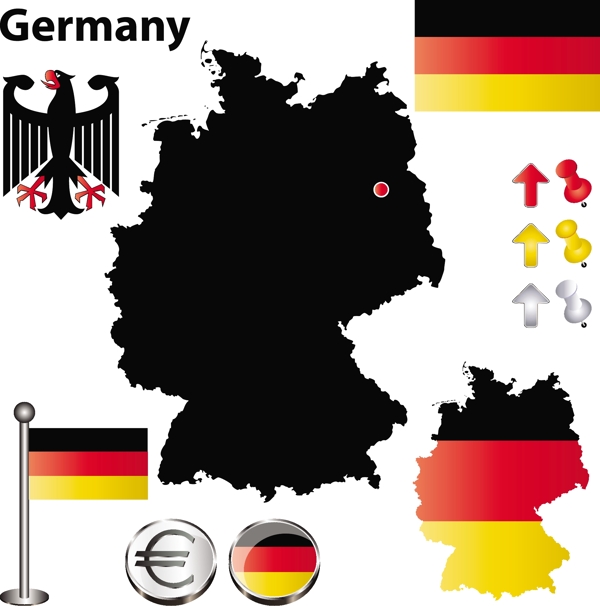 德国国旗地图