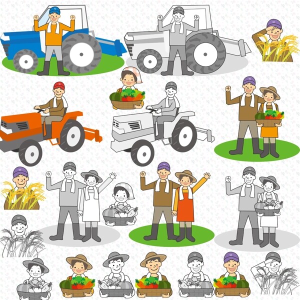 卡通农业人物图片