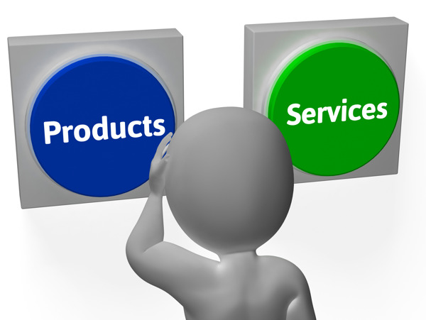 产品服务按钮显示商品或服务销售