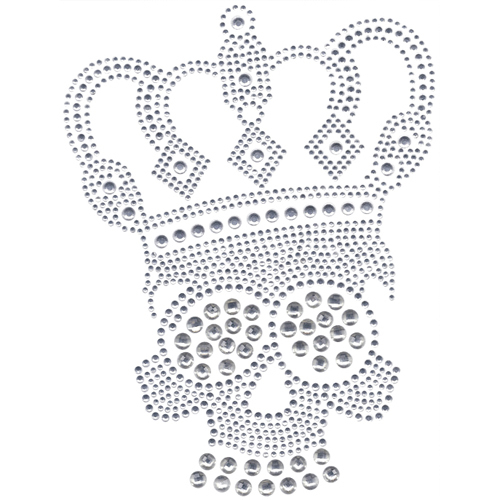 烫钻骷髅皇冠徽章标记朋克风格免费素材
