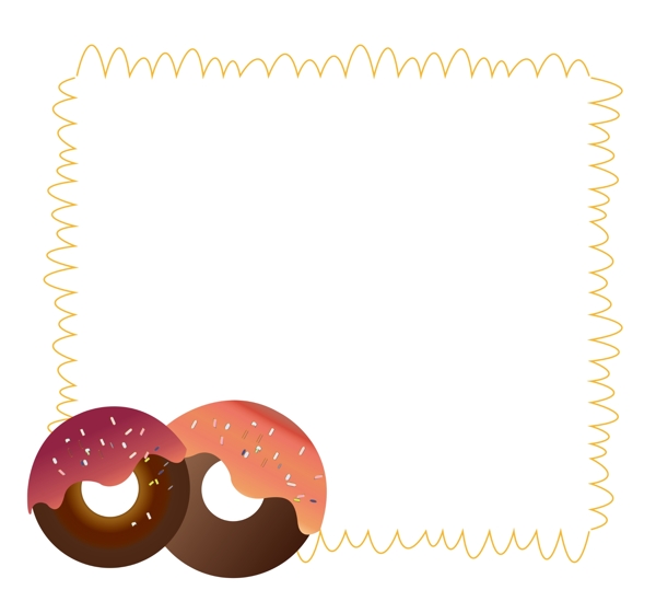 卡通饼干甜甜圈边框插画