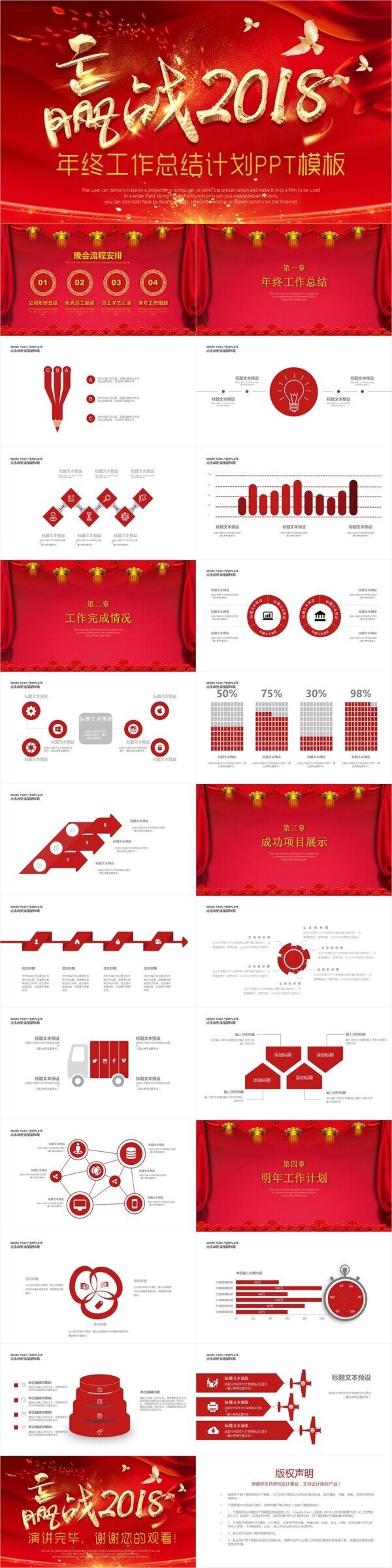 赢战2018年终总结汇报PPT模板