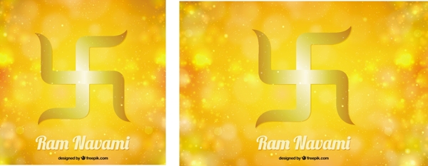 RAMnavami符号在黄色的明亮的背景
