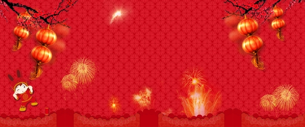 中国新年喜庆红色背景