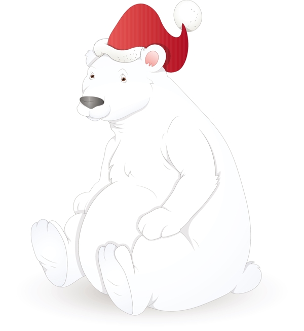 北极熊圣诞节矢量插画