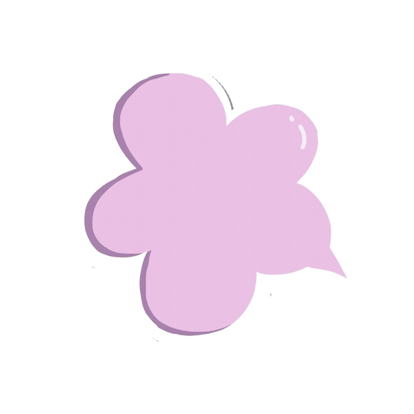 紫色花朵卡通对话框