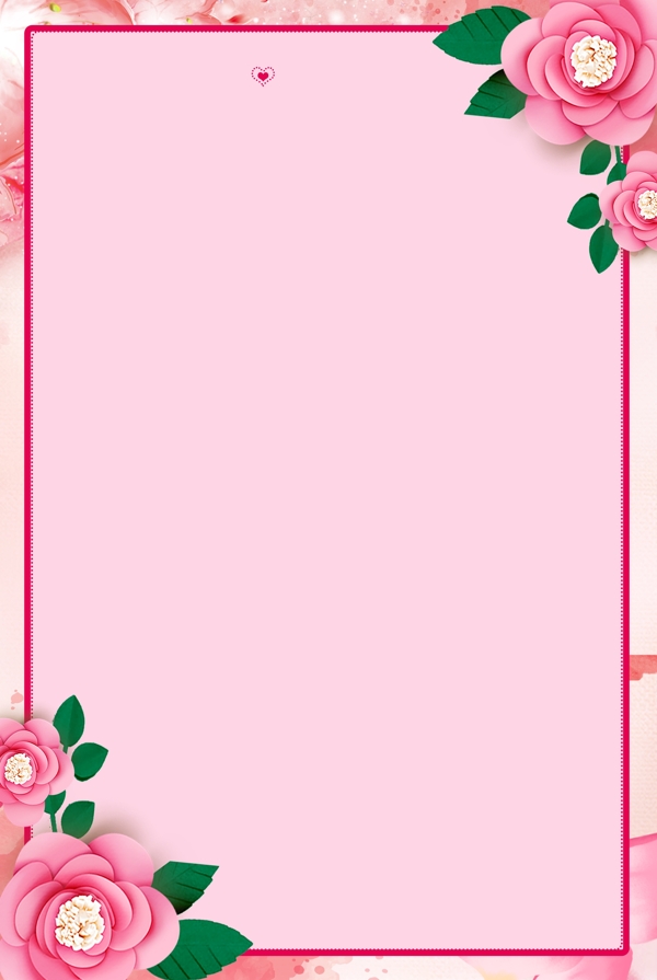 粉色鲜花花边边框