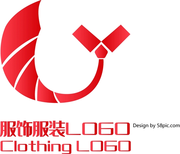 原创创意简约G字领带服装服饰LOGO标志