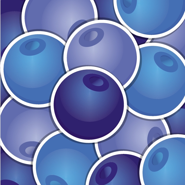 矢量格式的蓝莓背景卡