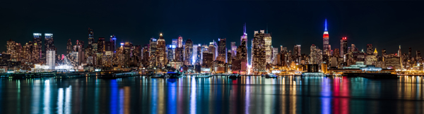 纽约宽幅夜景图片
