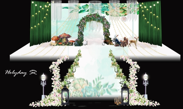 森林婚礼舞台背景