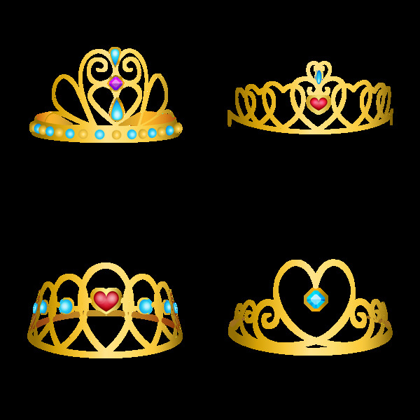 写实风格镶钻公主皇冠免抠png透明素材