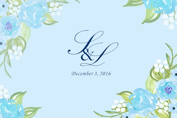 婚礼logo蓝色背景