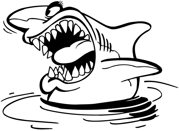 印花矢量图卡通动物鲨鱼卡通动物色彩免费素材