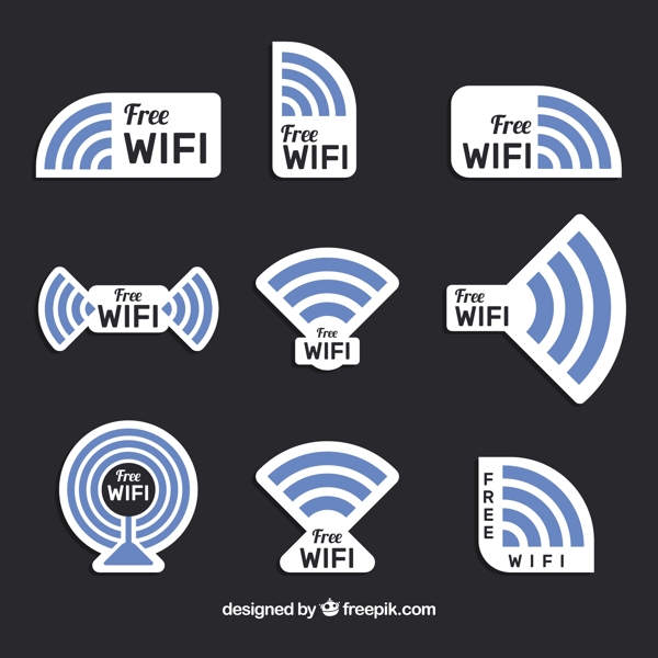 各种Wifi贴纸图标