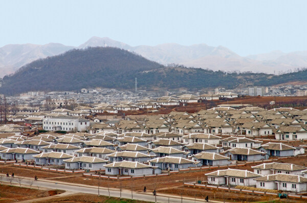 朝鲜城市里的房子图片