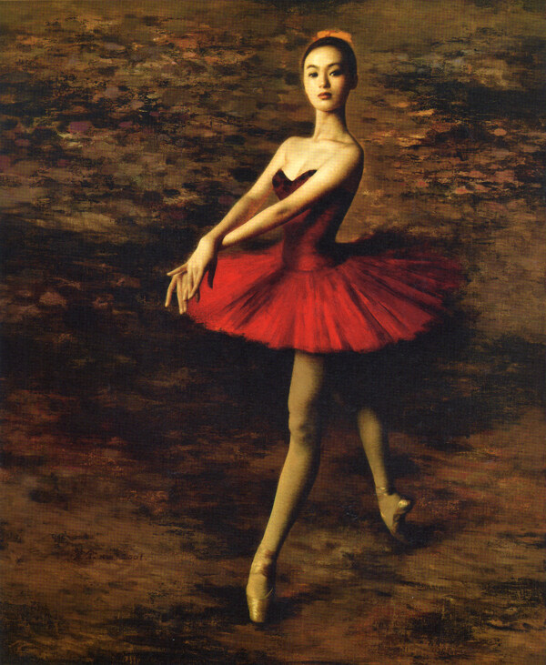芭蕾美女油画图片