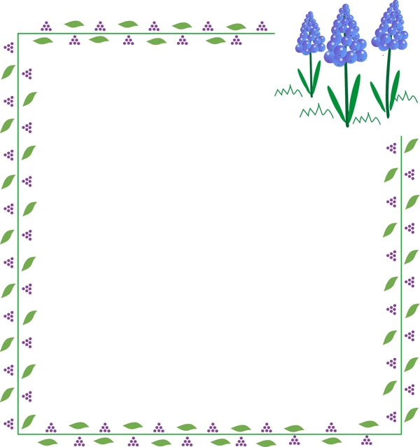 紫色植物装饰边框