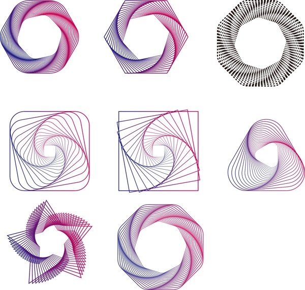 小清新几何线条矢量素材
