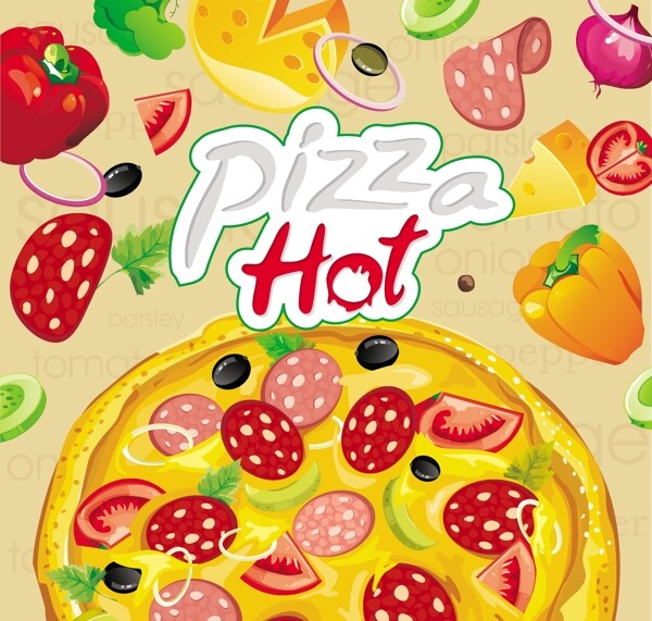 卡通pizza04向量