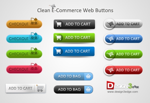 多款实用购物车按钮PSD素材下载
