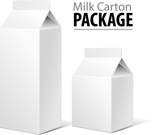 空白牛奶包装矢量素材