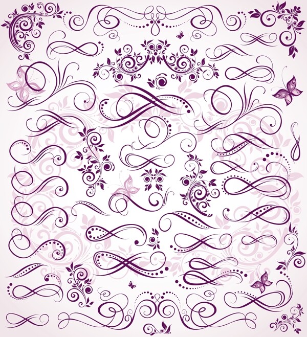 紫色细花纹矢量