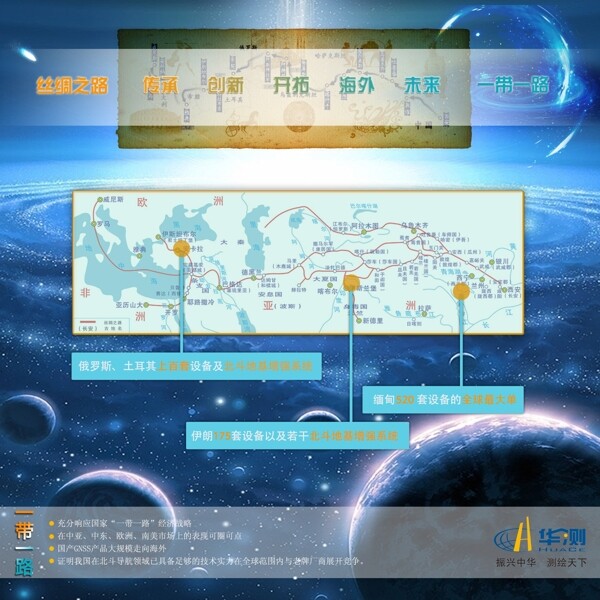 上海华测导航公司一带一路海外宣传海报