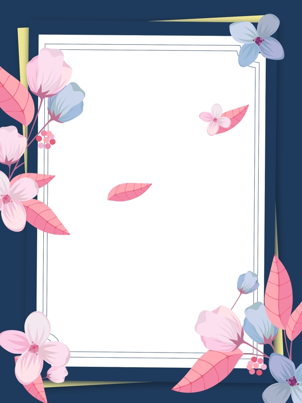 美丽蓝粉色花朵广告背景