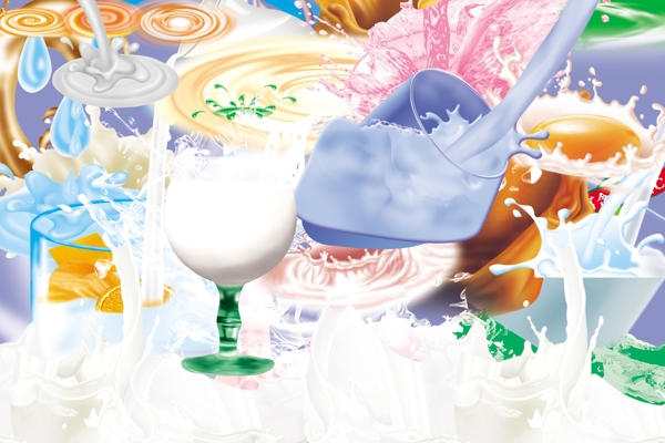 各种奶花用于奶茶包装设计饮品设计包装