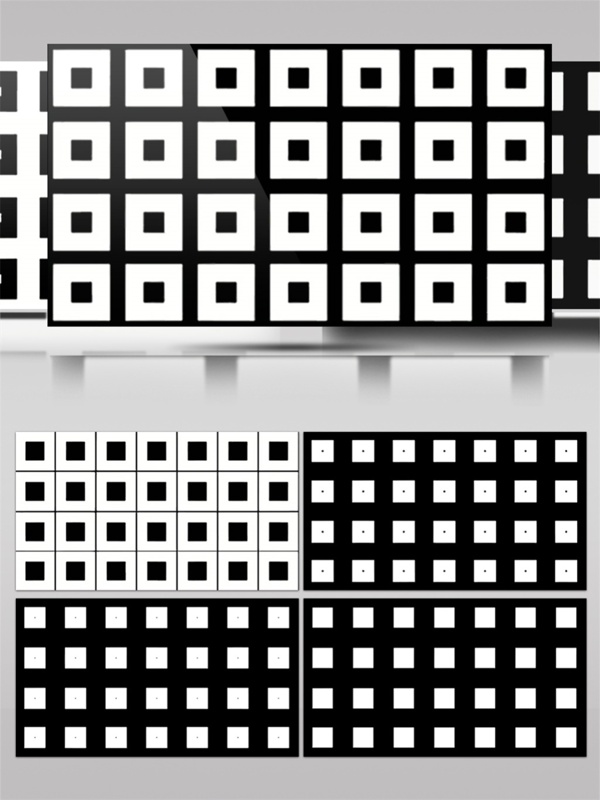 黑白点阵方块动态视频素材