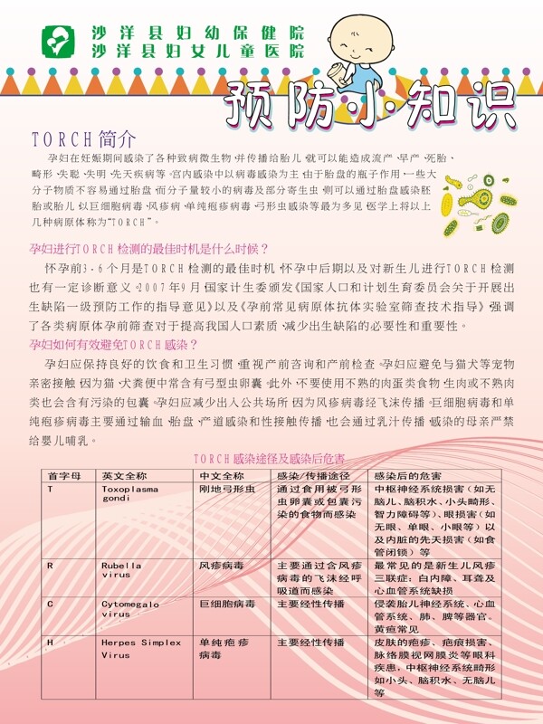 妇幼torch知识展板图片