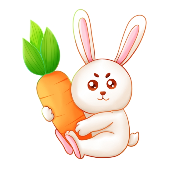 卡通兔子红萝卜图片