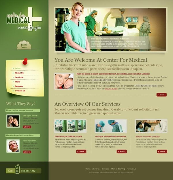 医学护理诊所PSD网页模板