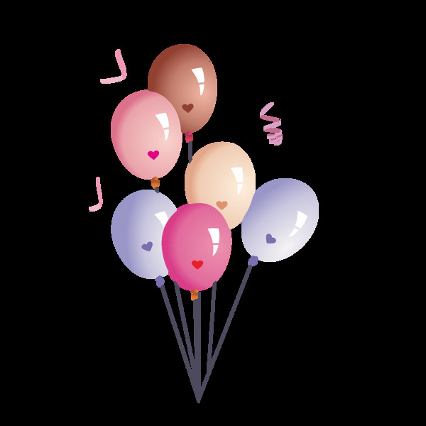 七夕情人节气球设计元素可商用元素