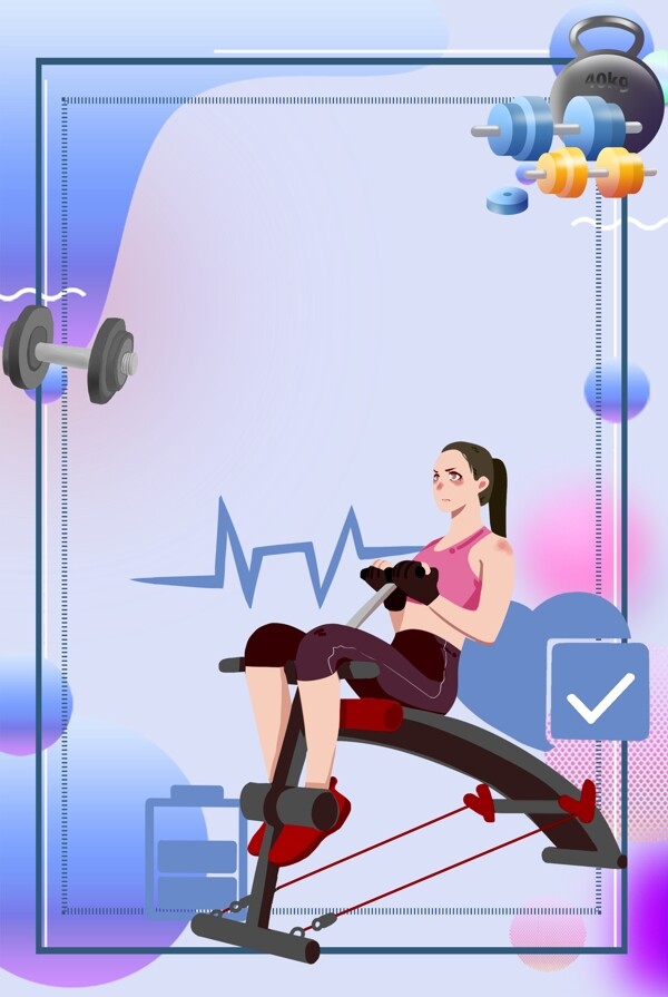 健身房锻炼的女性背景图片