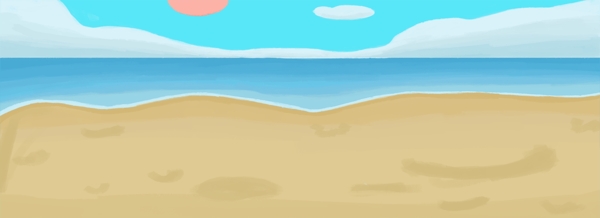 蓝色的沙滩免抠图
