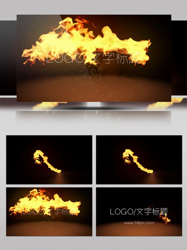 震撼大气火焰企业LOGO演绎会声会影模板