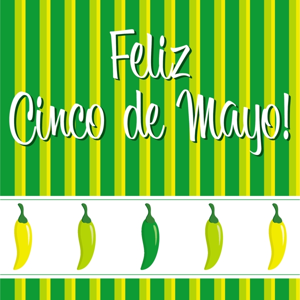 CincodeMayo辣椒贺卡矢量格式