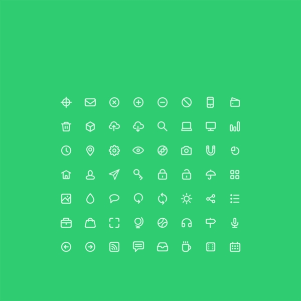 绿色背景线条icon图标设计素材