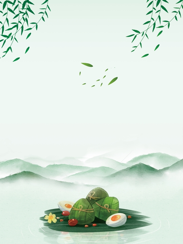 清新粽子广告背景