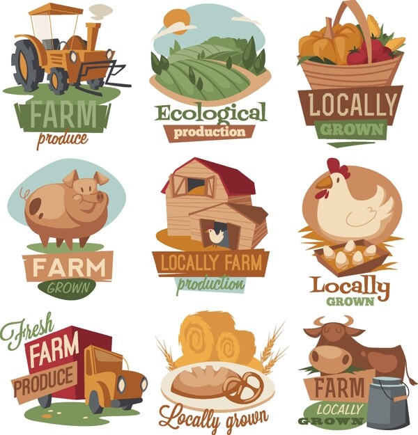 农场标签素材图片