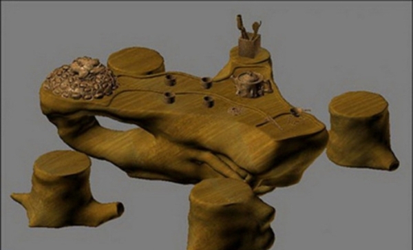 根雕茶桌3d模型图片
